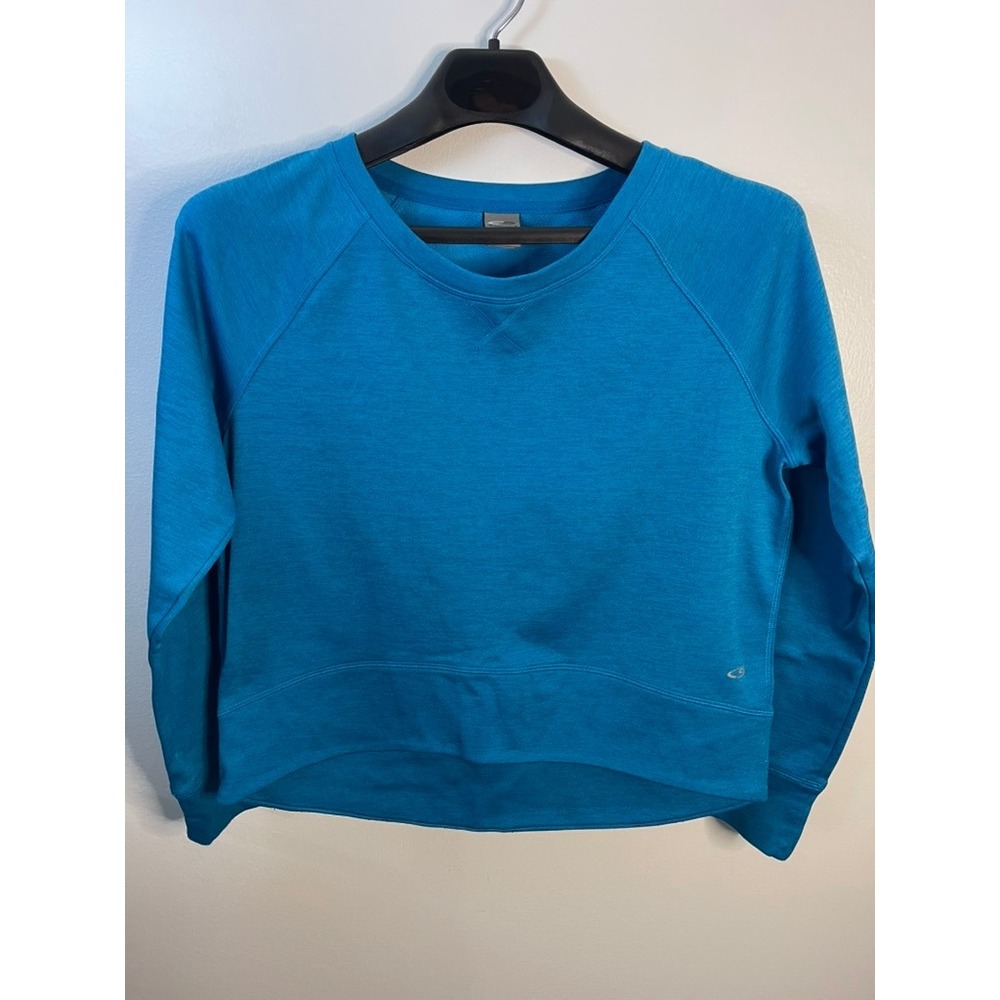 C9 Champion Duo Dry Blue Heather Raglan Fleece Sweatshirt S9919-RN4 Women Size M